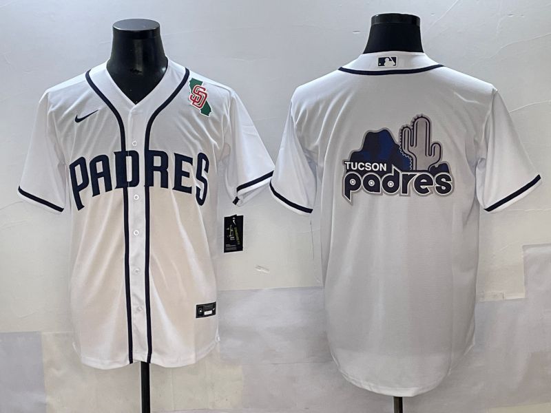 Men 2025 San Diego Padres Blank White Game Nike MLB Jersey style 12